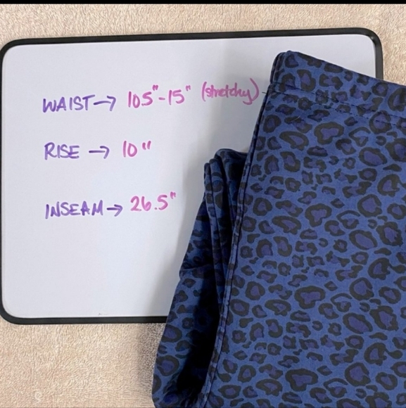 4/$60 Blue Animal Print Fleece Lined Warm Leggings - Size XS/S - Picture 8 of 9